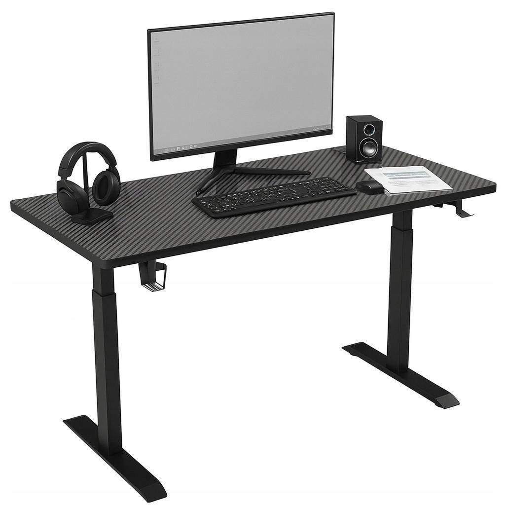 Schreibtisch - Tisch 120x60x72cm - Schreibtisch Schwarz - Stehschreibtisch elektrisch - Schreibtisch LED mit Höhenverstellung