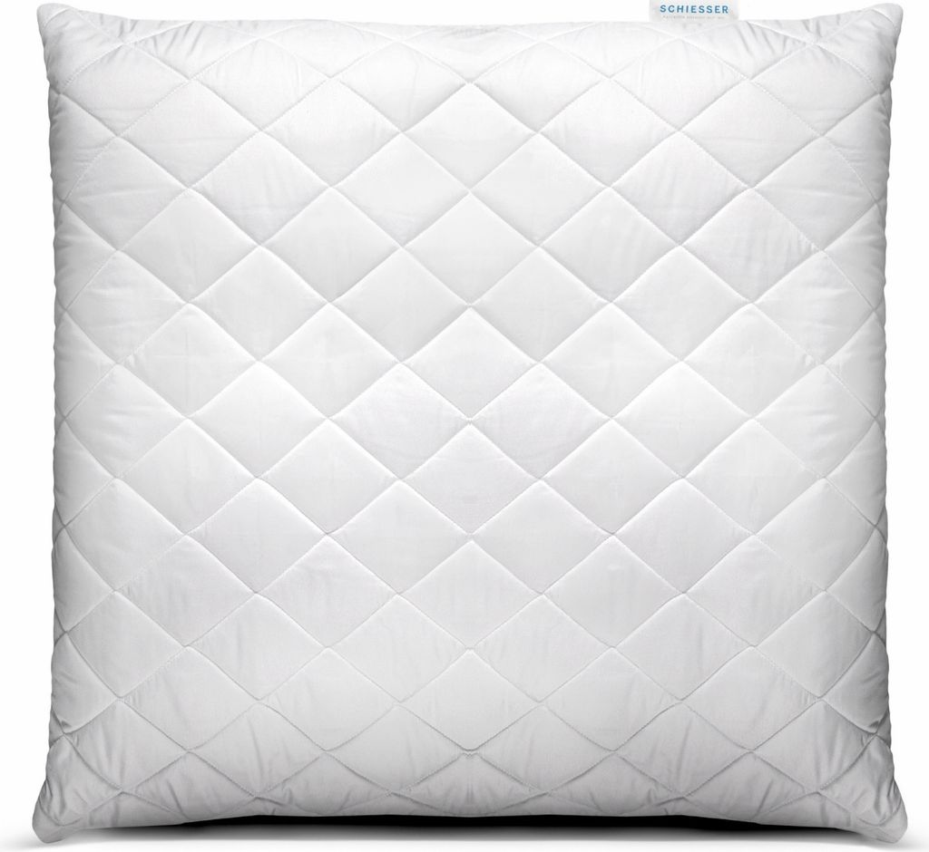 Schiesser Kopfkissen Hygge | recycelte Faserfüllung | höhenverstellbar | | für Allergiker | schadstofffrei | EU | 80x80cm