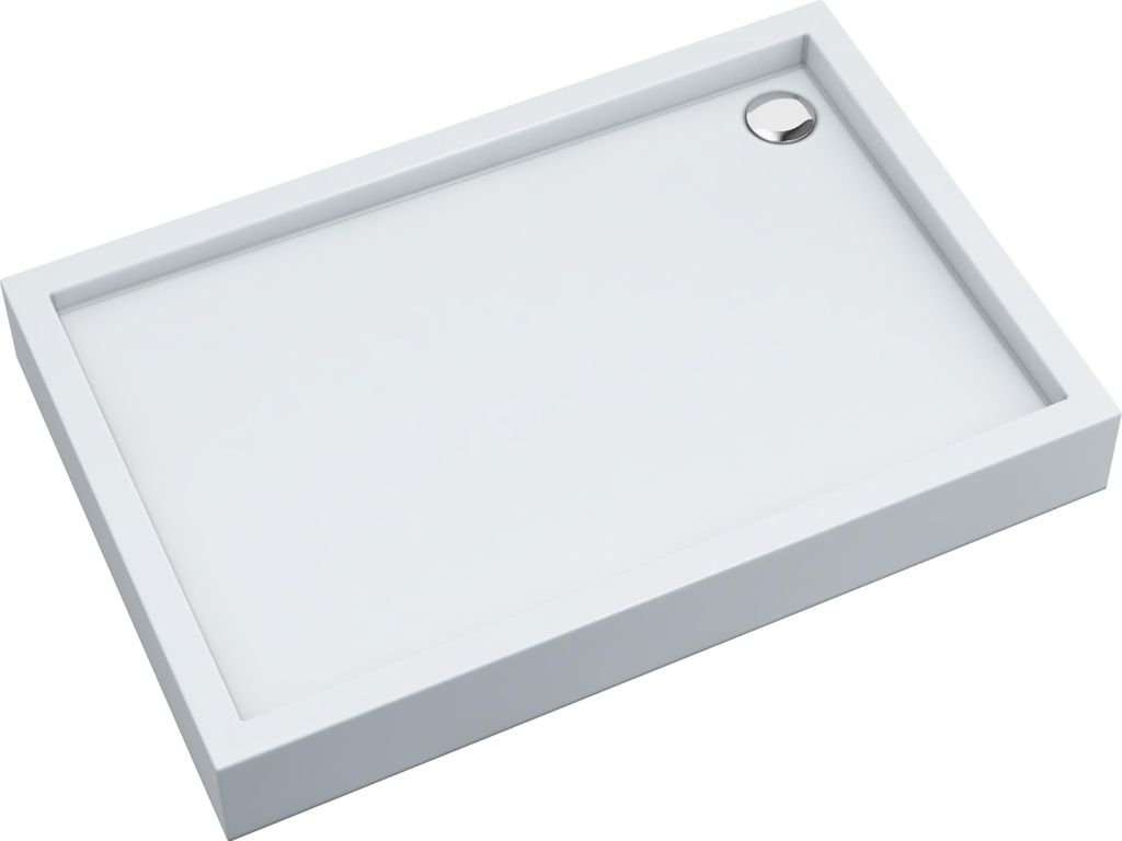 AQUABAD Duschwanne/Duschtasse Elegana mit LeakProtect Technologie Smooth White 80x100cm Rechteck