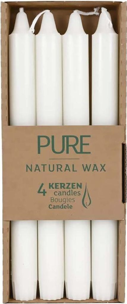 PURE Natural Wax Stabkerze - natural 4Stk.