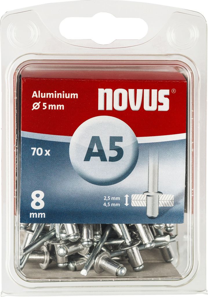 Novus Blindnieten Typ A5/8 Aluminium 70 Stück
