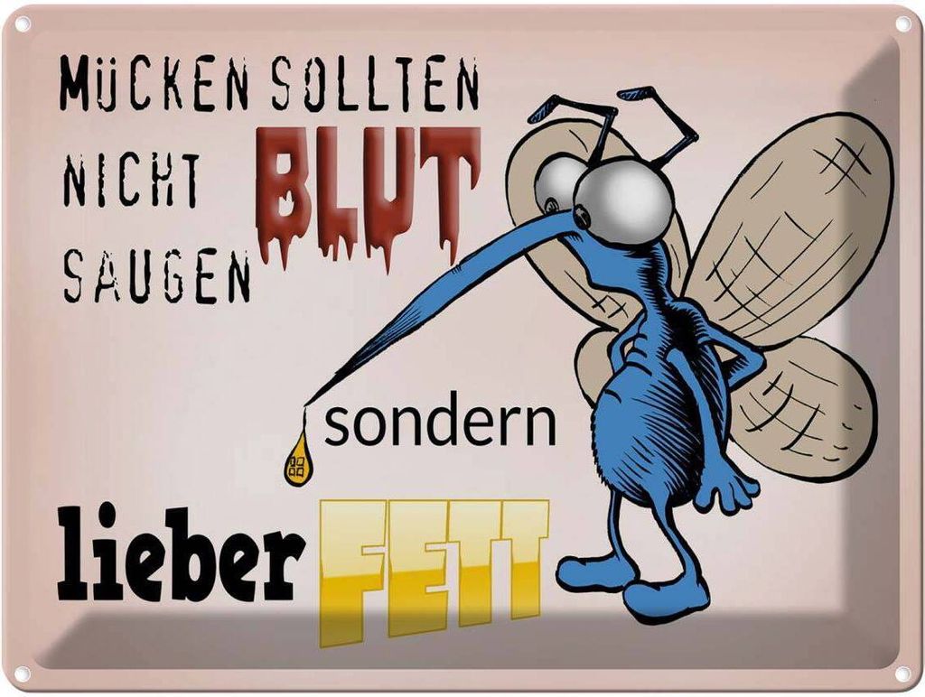 vianmo Blechschild 30x40 cm Mücken sollten nicht Blut Produktbild 