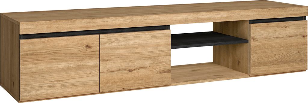 TV-Schränke mod.NATURALE 'Eiche und Schwarz, Wohn und Produktbild 