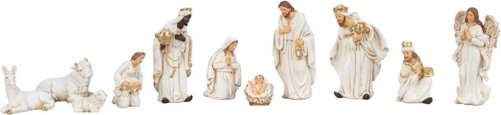Krippenfiguren 11-teiliges Set weiß 3-12cm Produktbild 1