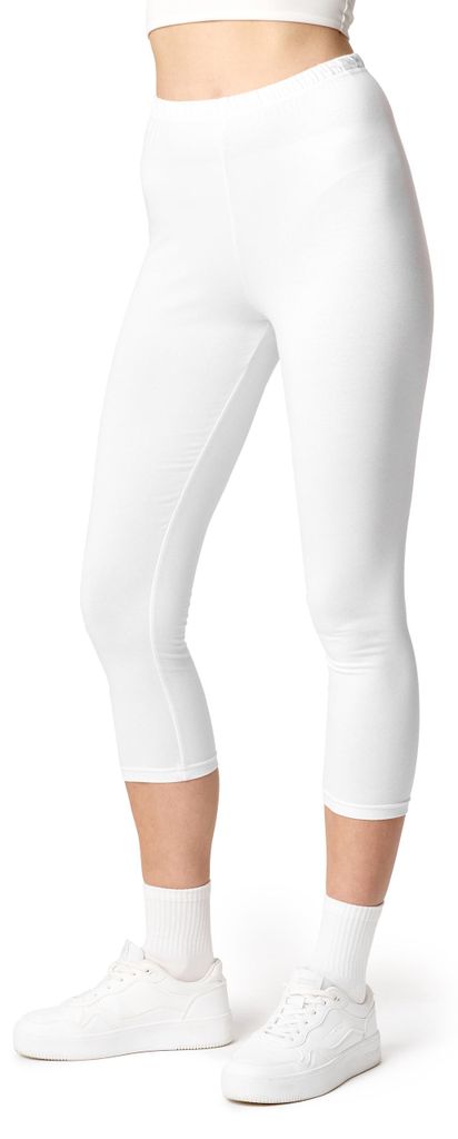 Ladeheid Damen 3/4 Leggings aus Baumwolle LA40-132 (Weiß, Produktbild 