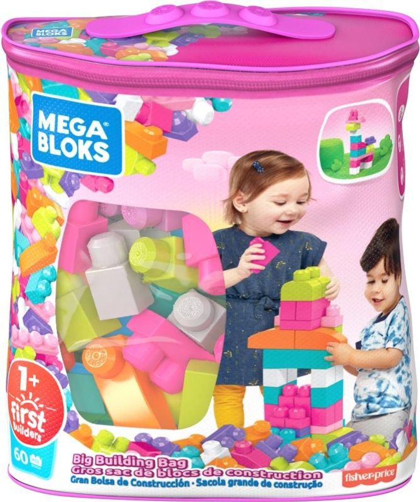 Borsa per blocchi da costruzione Mega Bloks rosa (60 pezzi) Immagine del prodotto 