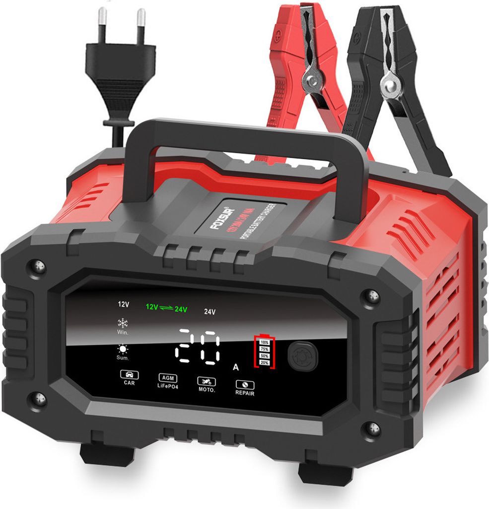 20-Ampere Kfz-Batterieladegerät, 12V/20A und 24V/10A Produktbild