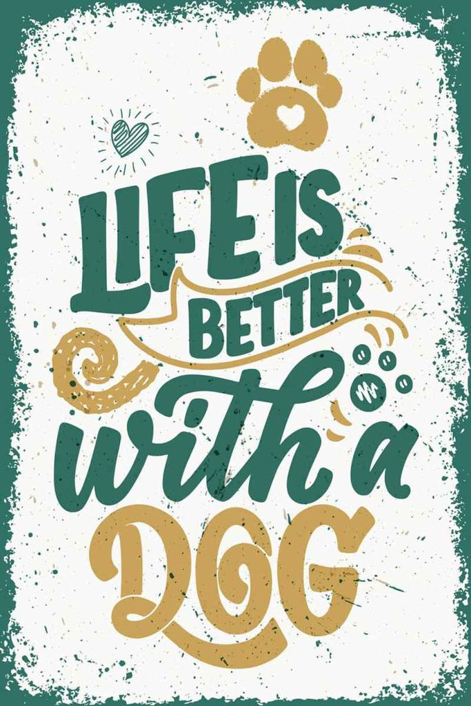 vianmo Holzschild 30x20 cm Life is better with a Dog