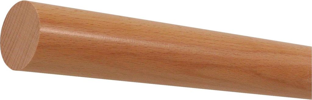 TIBU Buche Holz Handlauf Rundholz Ø 42 mm Geländer 0,3m - 5m, Länge 300 cm, Ende gekappt (sägerau) und ohne Halter