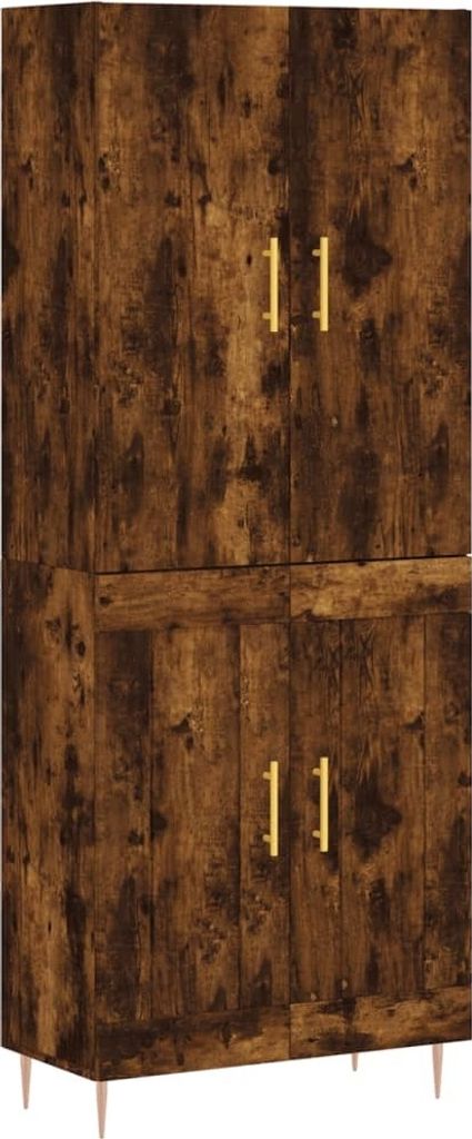 Highboard Räuchereiche 69,5x34x180 cm Holzwerkstoff