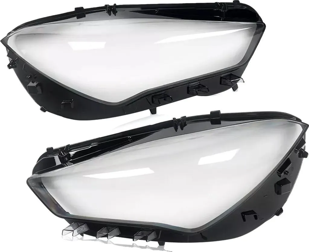 Paire de vitres de phare de remplacement direct en ABS transparentes