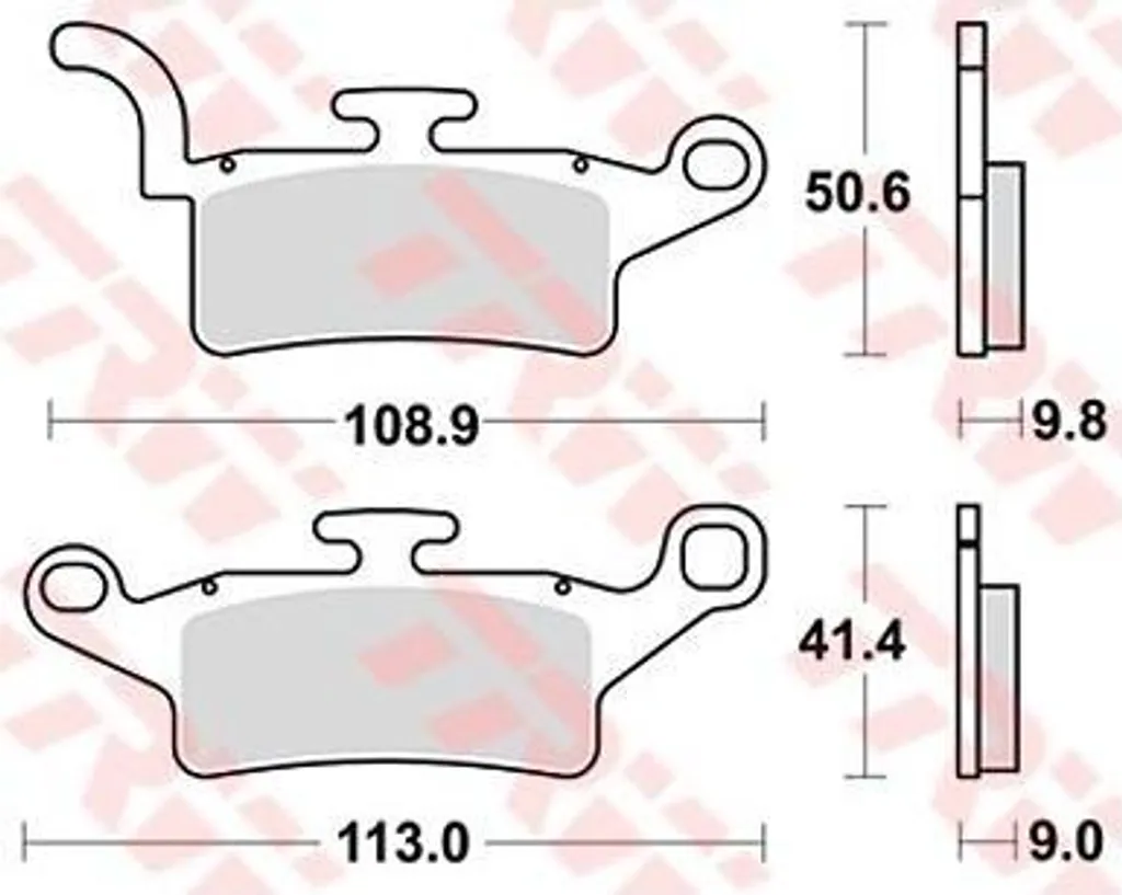 Jeu de Plaquettes de Frein Organiques TRW MCB 835 pour Freinage Arrière
