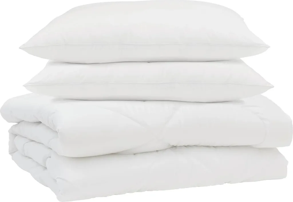 Set Letto Estivo vidaXL Bianca Microfibra: Coperta e Cuscini Soft