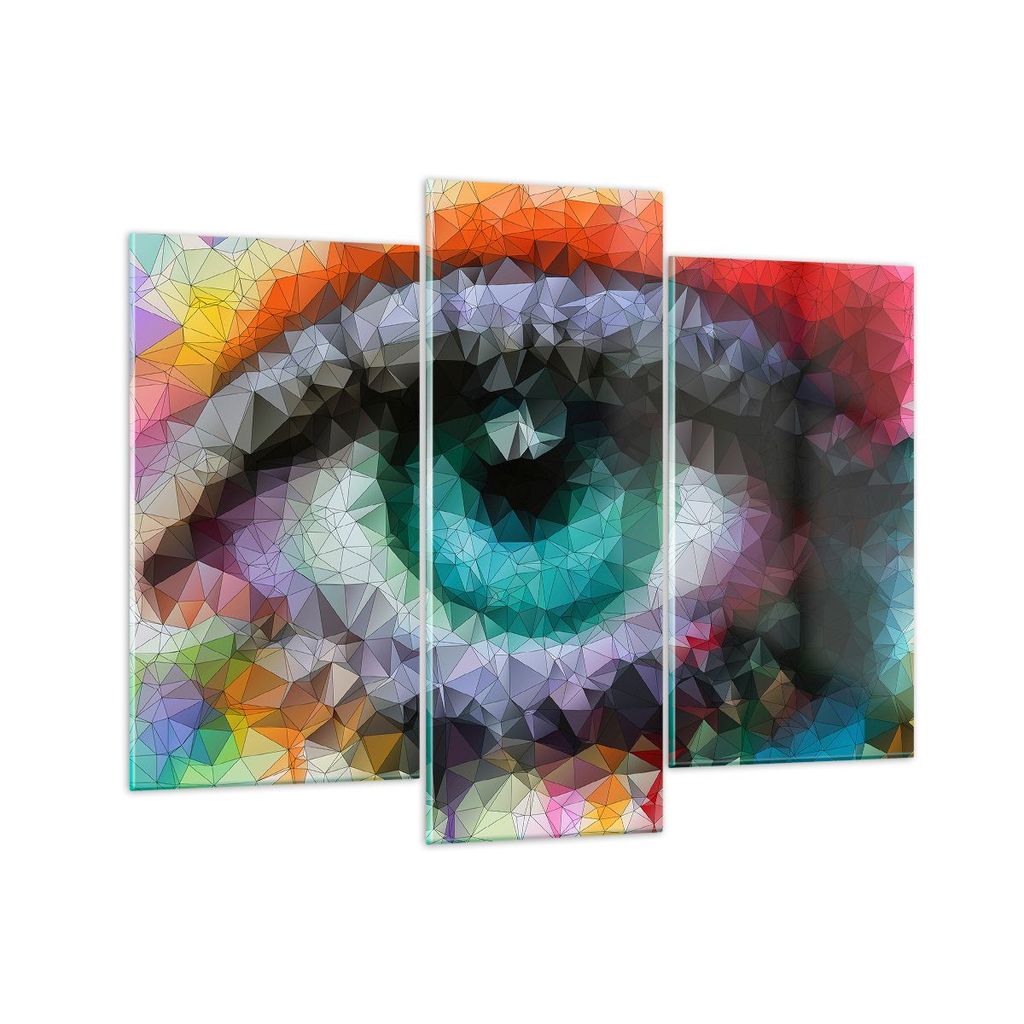 Bilder auf glas - elegant Diamant futuristic geometrisch - 130x100cm - Glasbilder - Wandbilder - Kunstdruck - Wanddekoration aus Glas - Glas Bilder...