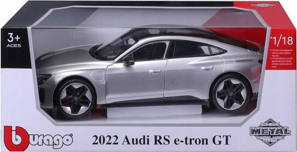 Audi RS e-tron GT strieborná 1:18 BBURAGO Obrázok produktu 6