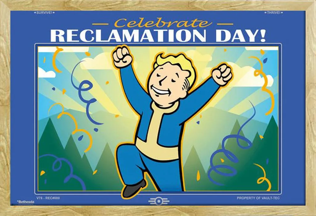 Poster Fallout 76 con Cornice Shinsuke® Legno Faggio e Vetro Acrilico