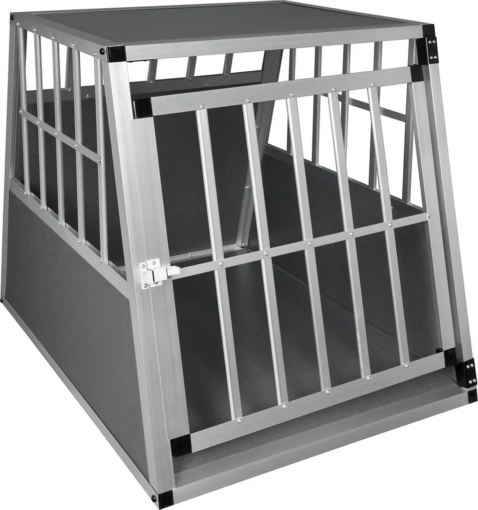 Caisse pour chien en bois - Niche d'intérieur grise pour chien moyen