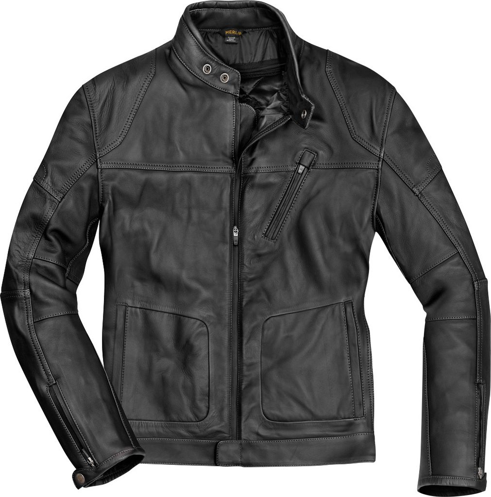 Merlin Gable Motorrad Lederjacke, schwarz, 4XL