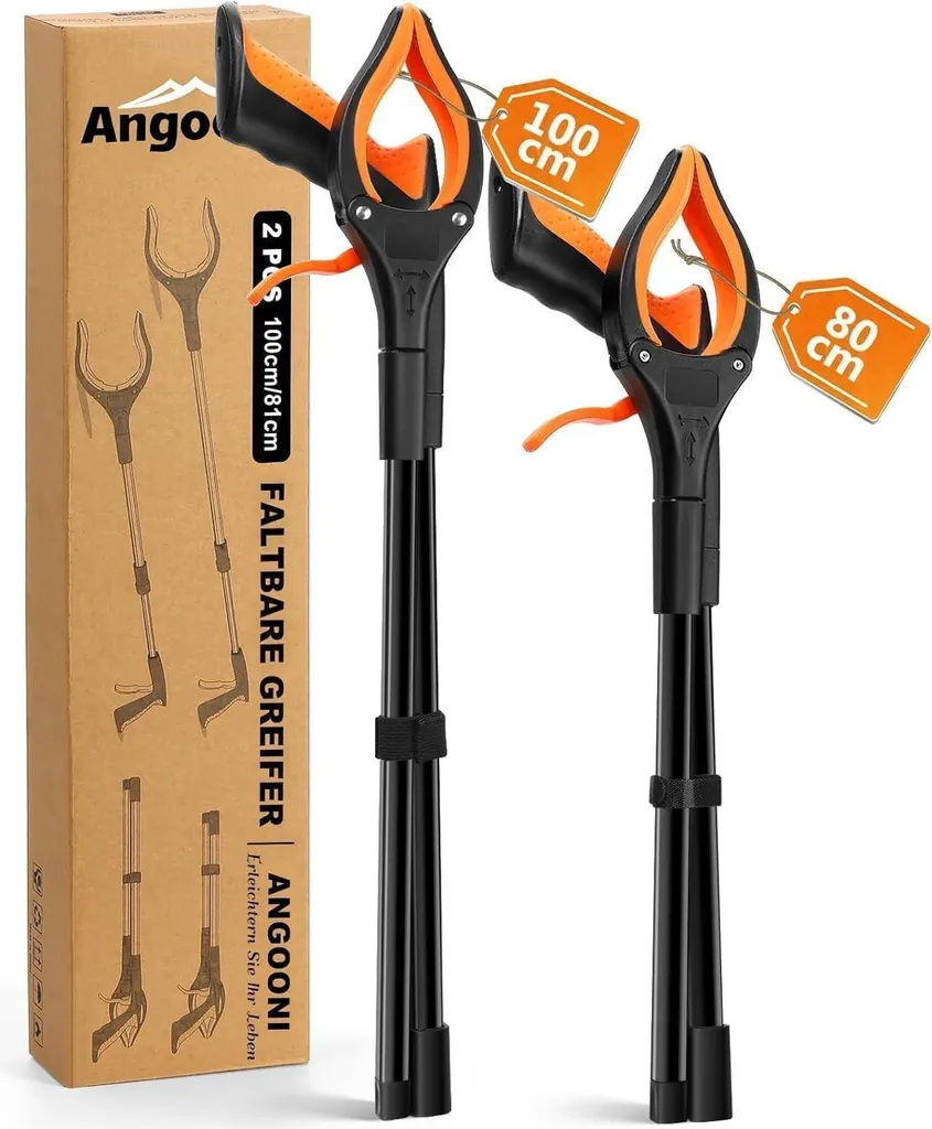 2 pezzi Pinze per rifiuti Pinze per rifiuti 100 x 80 cm Pinze pieghevoli per rifiuti ruotabili per gli anziani Pinze per rifiuti Impugnatura forte Punta magnetica