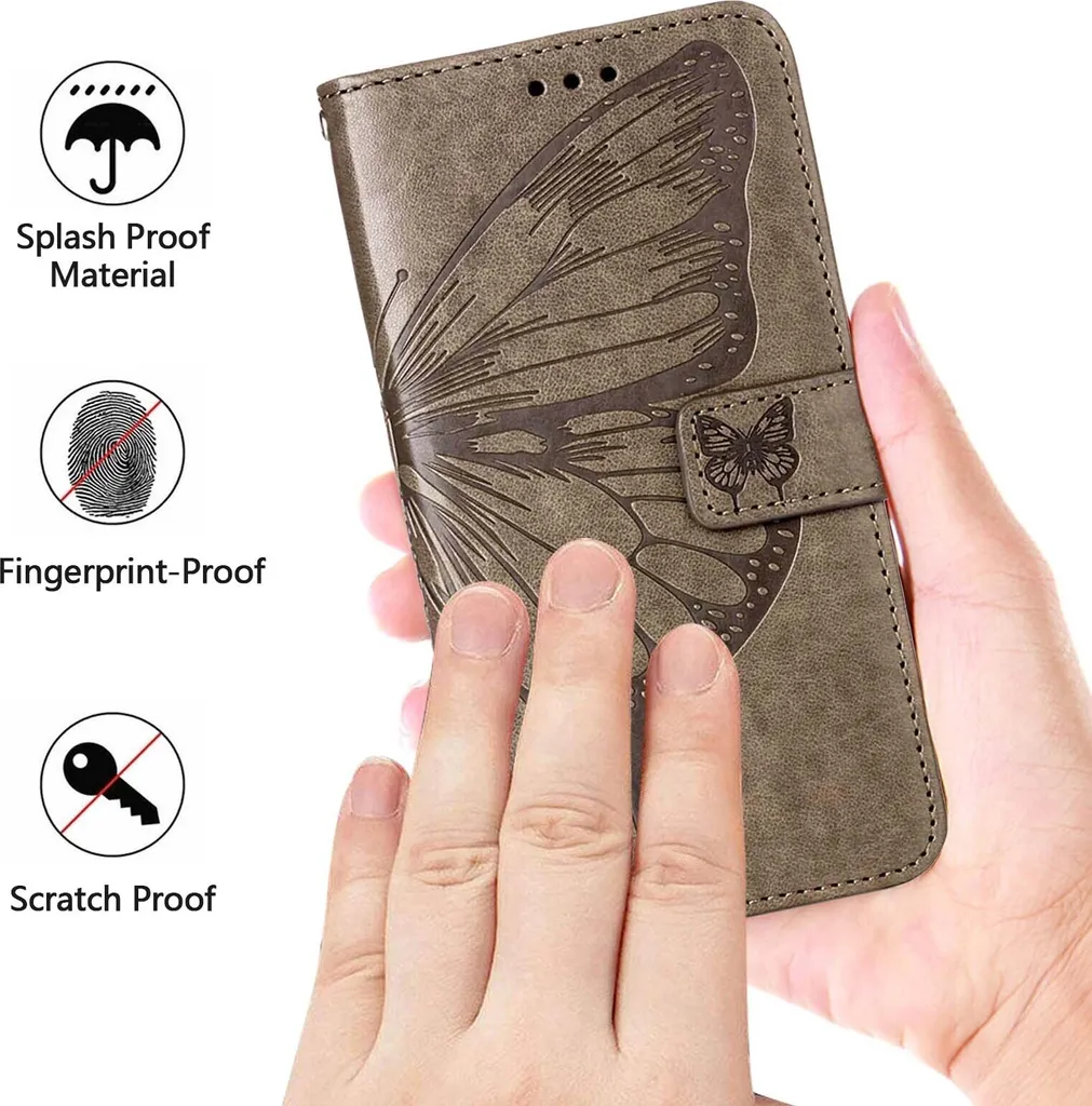 Custodia Flip per OPPO A78 5G / A58 5G | Pelle Grigio Anti-Uto - 5