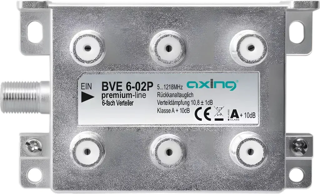 Répartiteur TV Axing Classe A+ Haute Protection avec Fréquence 1218 MHz