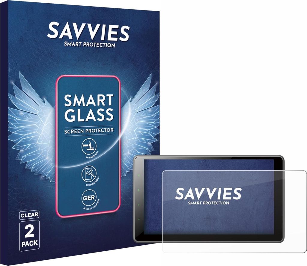 2x Savvies Schutzglas Folie für Pioneer SPH-EVO950DAB 9H Panzer Schutzfolie Glas Displayschutz klar transparent