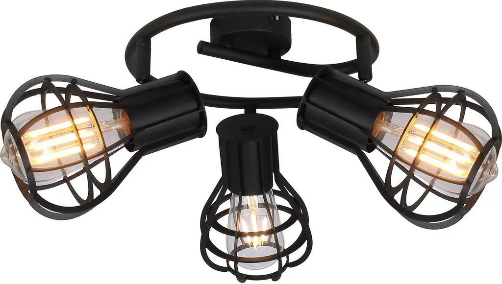 Éclairage de plafond projecteur design noir mat pour cuisine ou loft 25cm