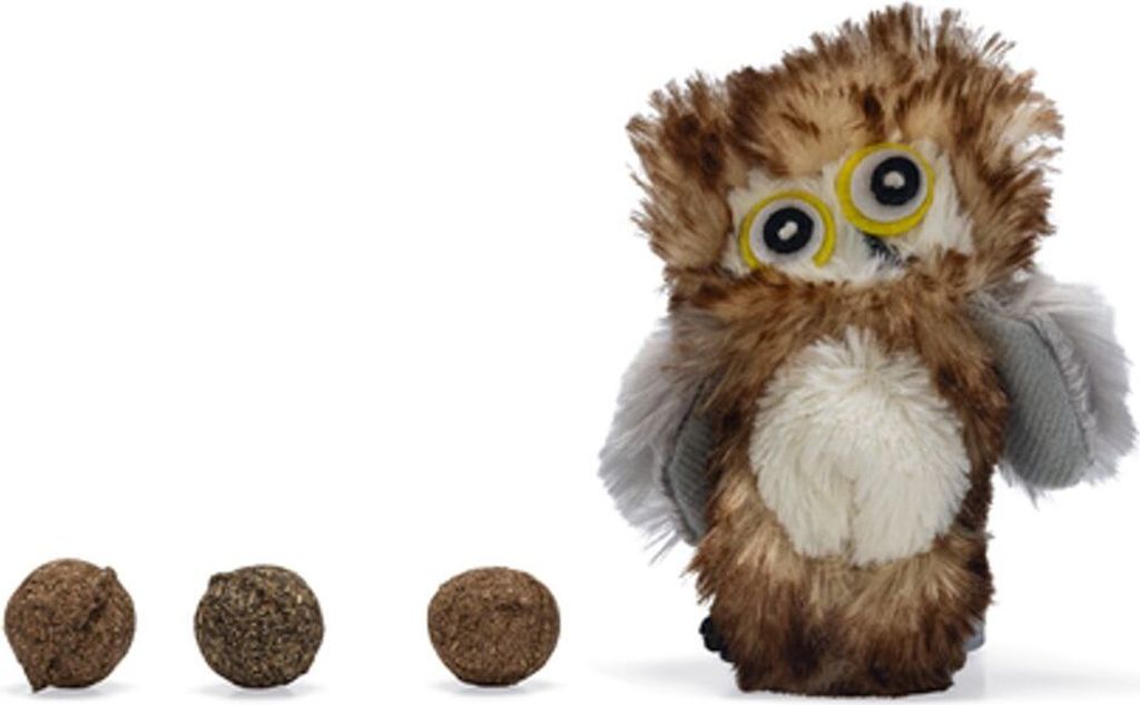Beeztees Owl - Katzenspielzeug - inkl. Katzenminze-Bälle - 9,5 cm