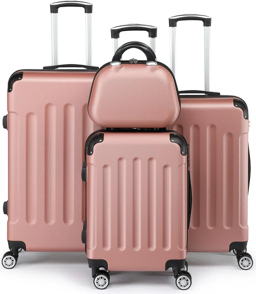 Set Valigie Rigide Oro Rosa FCH 5 Pezzi - Stile e Comfort in Viaggio