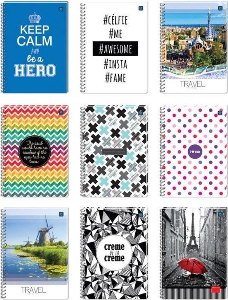 Interdruk Kołozeszyt A4 kratka 160 kartek mix