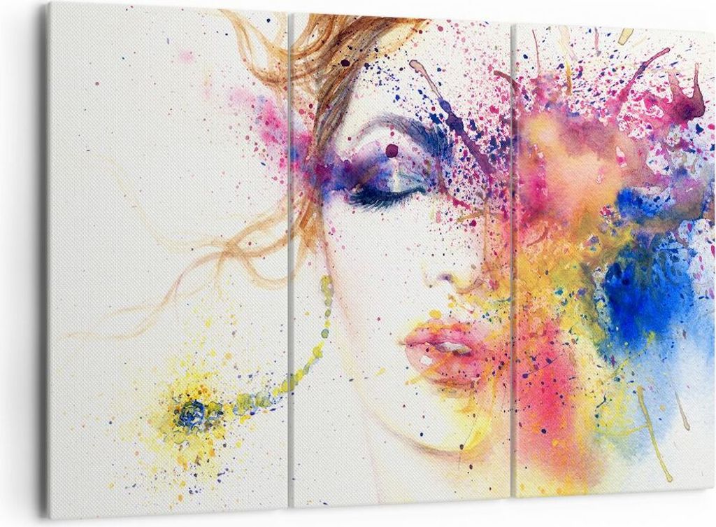 Bild auf Leinwand - Leinwandbild - Frau Abstraktion - 165x110cm - Wand Bild - Wanddeko - Leinwanddruck - Bilder - Kunstdruck - Wanddekoration - Lei...