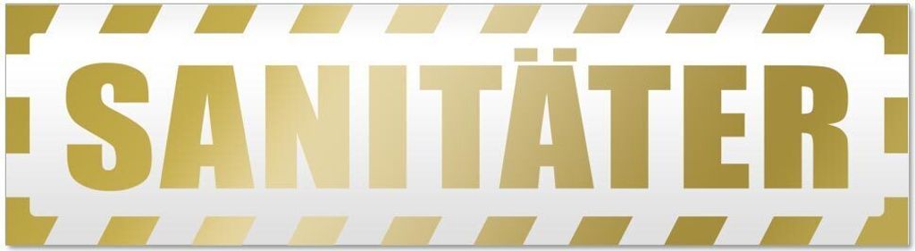 Kiwistar Sanitäter gestreift Magnetschild Schild magnetisch - 45cm Gold - Magnetfolie für Auto PKW Kfz