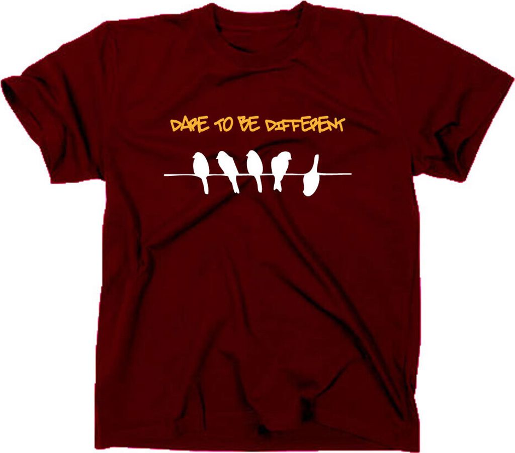 Styletex23 T-Shirt Dare To Be Different, Vögel, maroon, XL