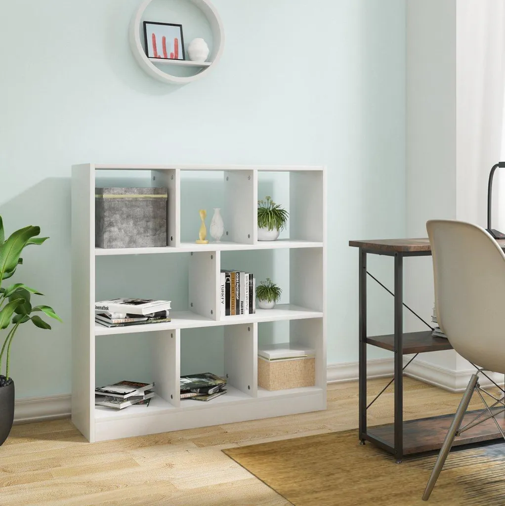 Optimisez votre rangement avec la bibliothèque Malda 8 cases Blanc en E1