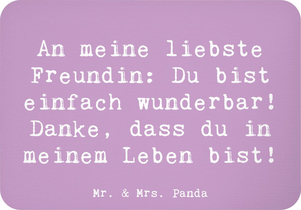 Mr. & Mrs. Panda magnet Spruch Liebste Freundin - Lavendeltraum - Geschenk, wandmagnet, Zuneigung, Danke sagen, Pinnwandmagnet, Kühlschrankmagnet,...