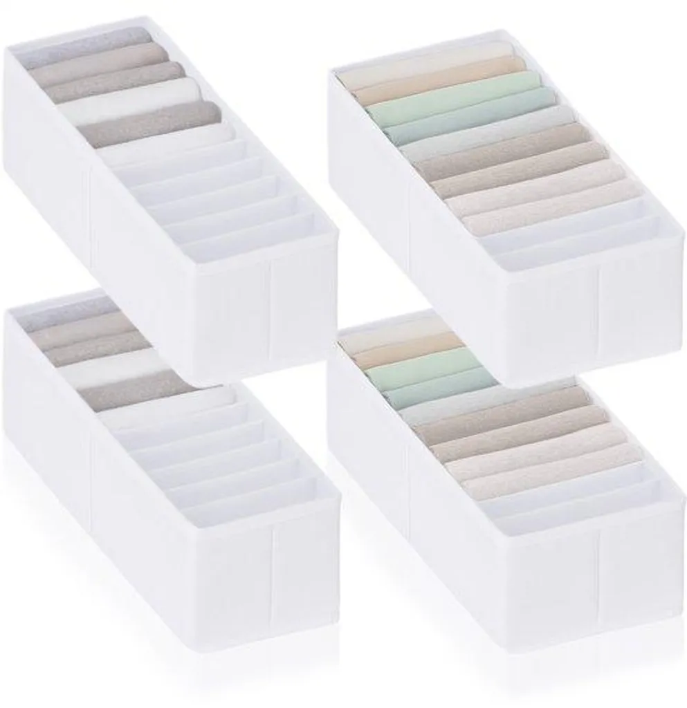 Optimisation dressing : rangement penderie blanc 4 cases gain de place