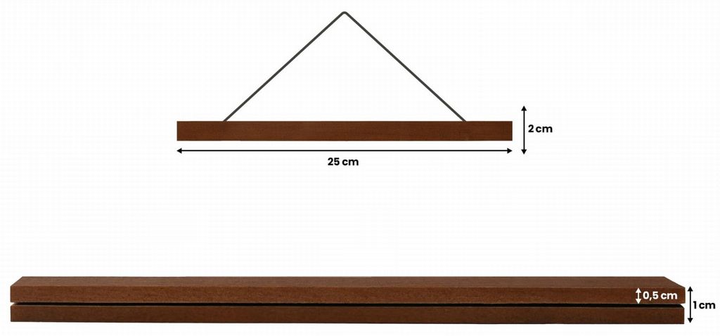 MG Design Braun Posterleiste Holz 25 cm - magnetischer Produktbild 