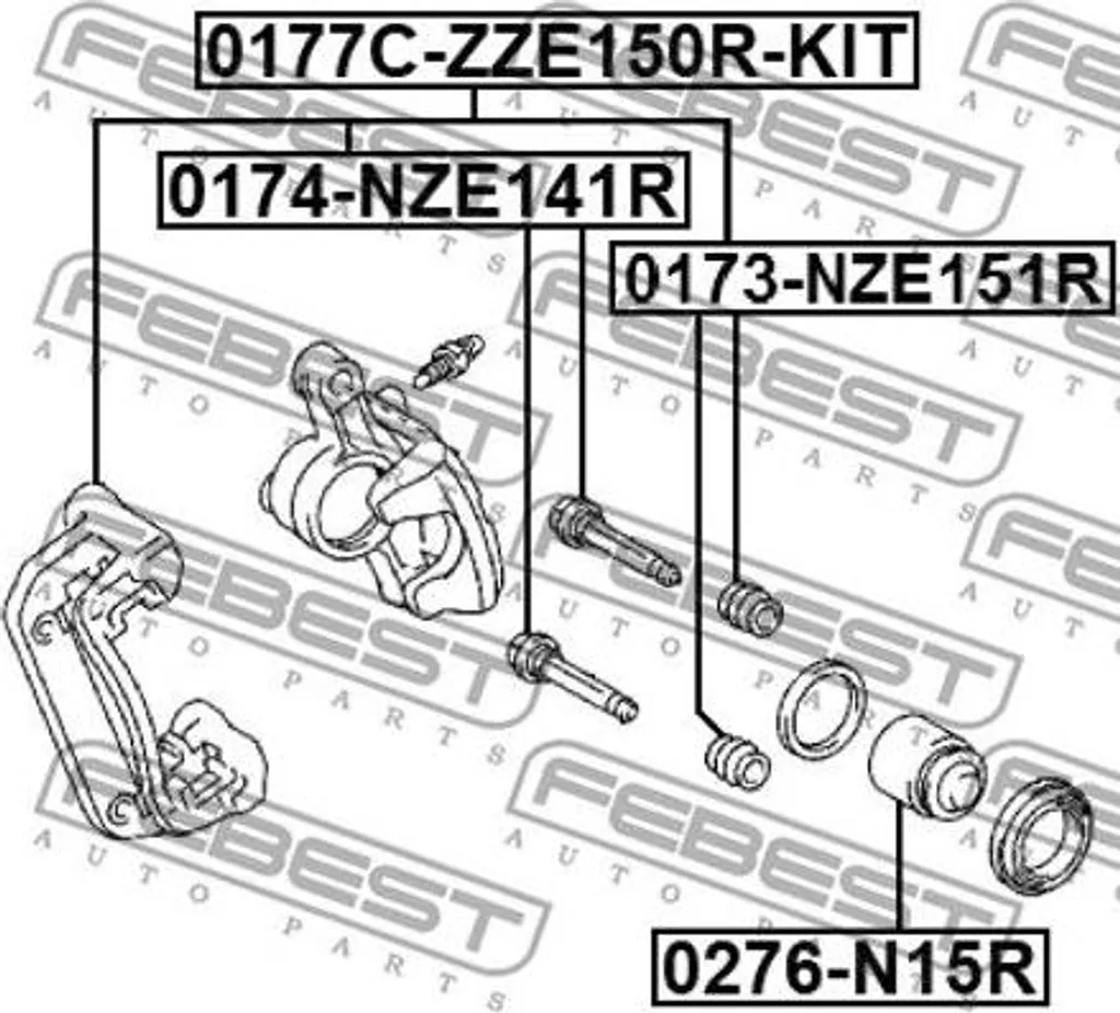 Kit Montage Étrier pour Révision Freins Toyota Corolla et Verso OE