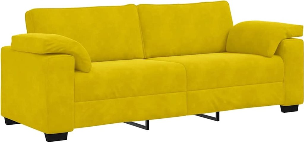 3-Sitzer-Sofa Gelb 220x77x82 cm Samt