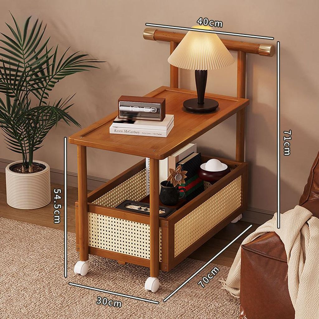 Regal Nachttisch Beistelltisch Möbelwagen Aufbewahrungsregal Rollwagen Braun 70x30x71cm /YDTCZ/