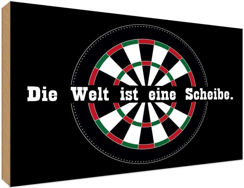 vianmo Holzschild 30x40 cm Dart die Welt ist eine Scheibe Sport Hobby