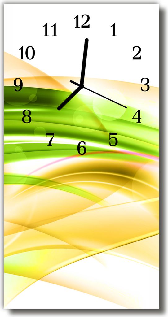 Tulup Glasuhr Wanduhr Küchenuhr Echt-Glas 30x60 Abstrakt Mehrfarbig