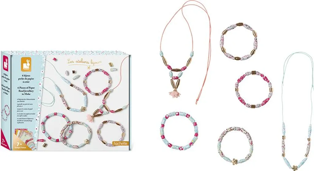 Perles en papier Janod : kit complet de bijoux à fabriquer soi-même