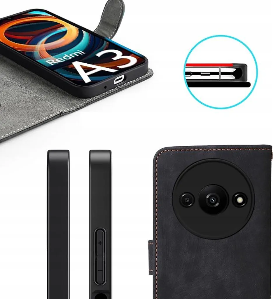 Cover Portafoglio Xiaomi Redmi A3 Viola | RFID Blocking & Glamour - 6
