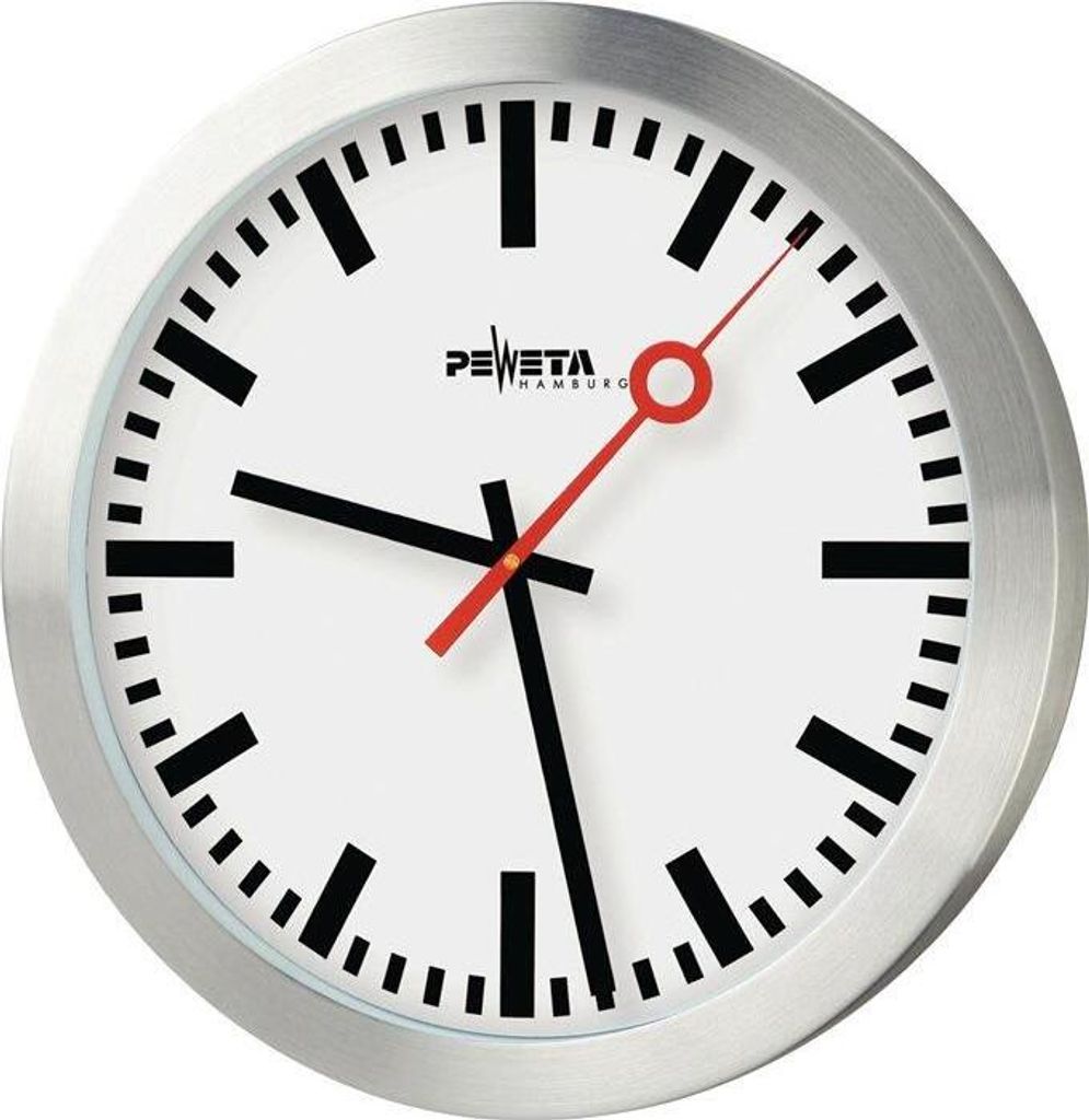 Peweta Wanduhr Bahnhof O 30 cm silber Produktbild 