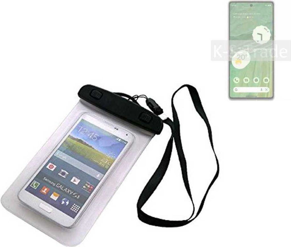 K-S-Trade Schutz Hülle Handy Hülle Kompatibel mit Google Pixel 7 Beach Bag wasserdicht 16cm x 10cm Schutzhülle Staub Sand Flachwasser Beachbag Case