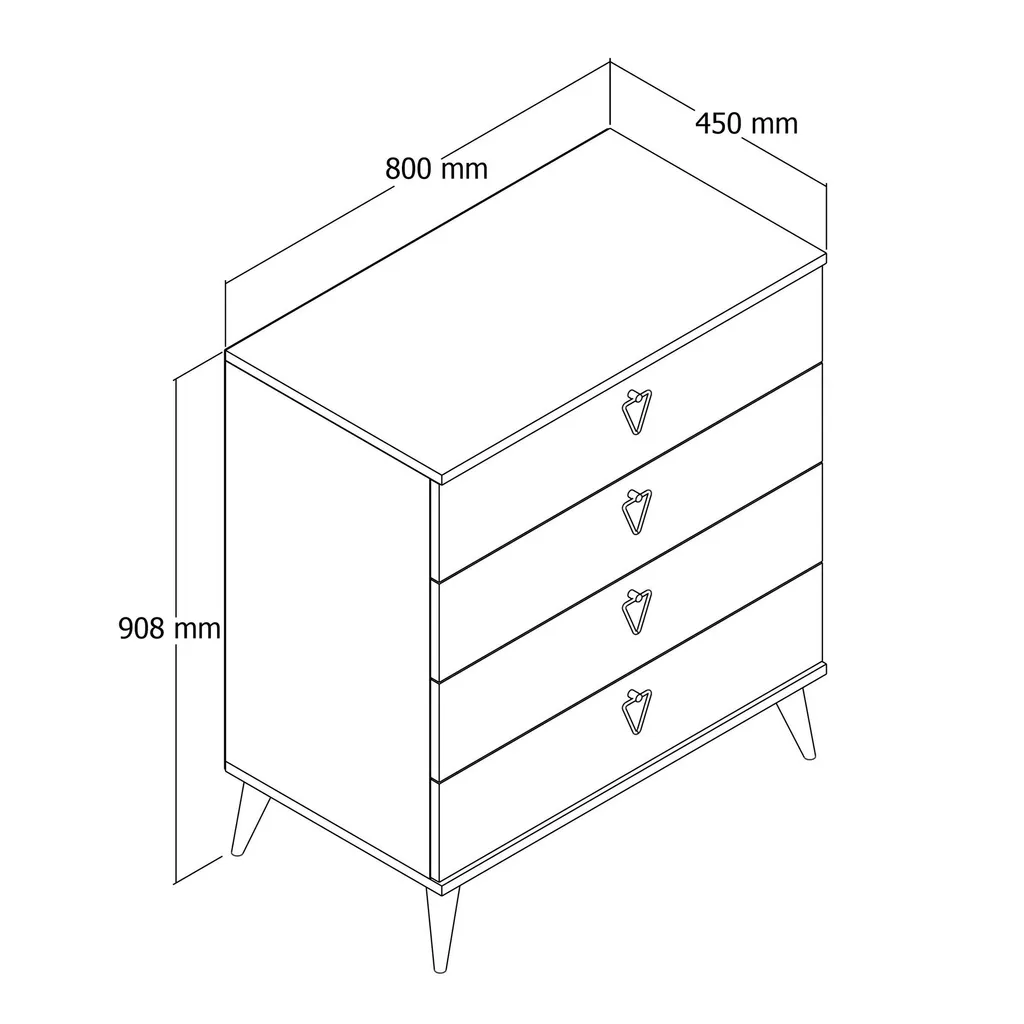 Commode de Chambre 80cm Skye Decor Versa-Ce 3612 - Rangement Gain de Place - 5