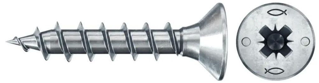 Fischer Spanplattenschraube 3,0x12 PowerFast FPF II CZF BC, Senkkopf, Kreuzschlitz PZ, Vollgewinde