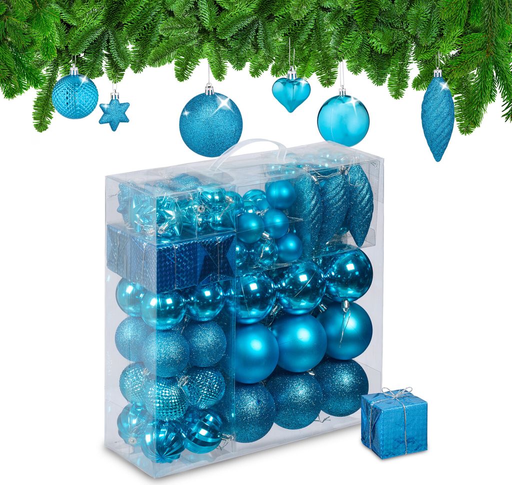 Set da 110 palline natalizie Relaxdays, plastica, Immagine del prodotto 