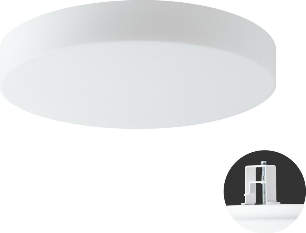OSMONT ELS68649 ELSA V5 Decken-/Wandleuchte aus Glas, halb eingelassen, weiß, IP44, 4000 K, 36 W LED HF